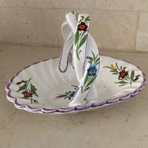 Floral Handpainted Ceramic Basket from Macys